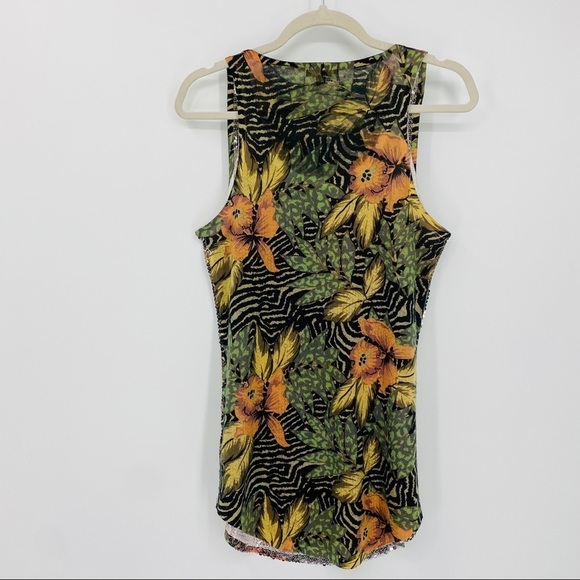 Silence + Noice Anthropologie Tropical Sequined Tank Top Jungle Animal sz Sm - Picture 5 of 13